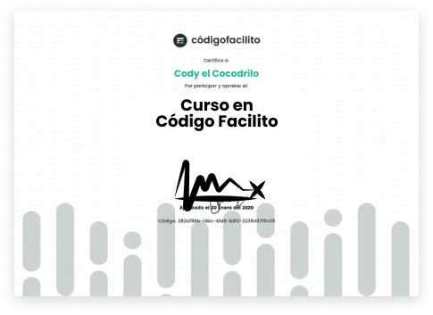 imagen de un certificado de codigo facilito